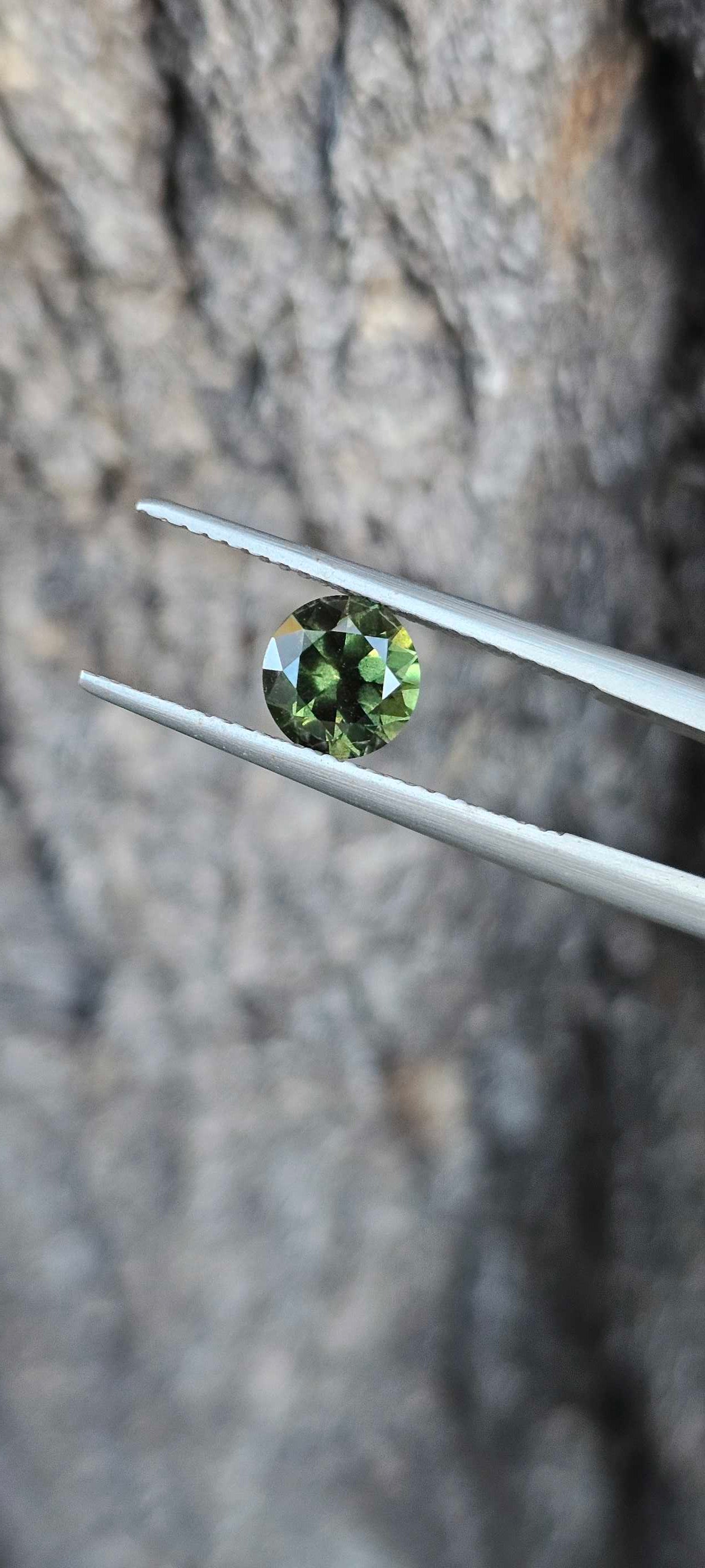 1.315ct Peppered green sapphire - Evolution Gemstones