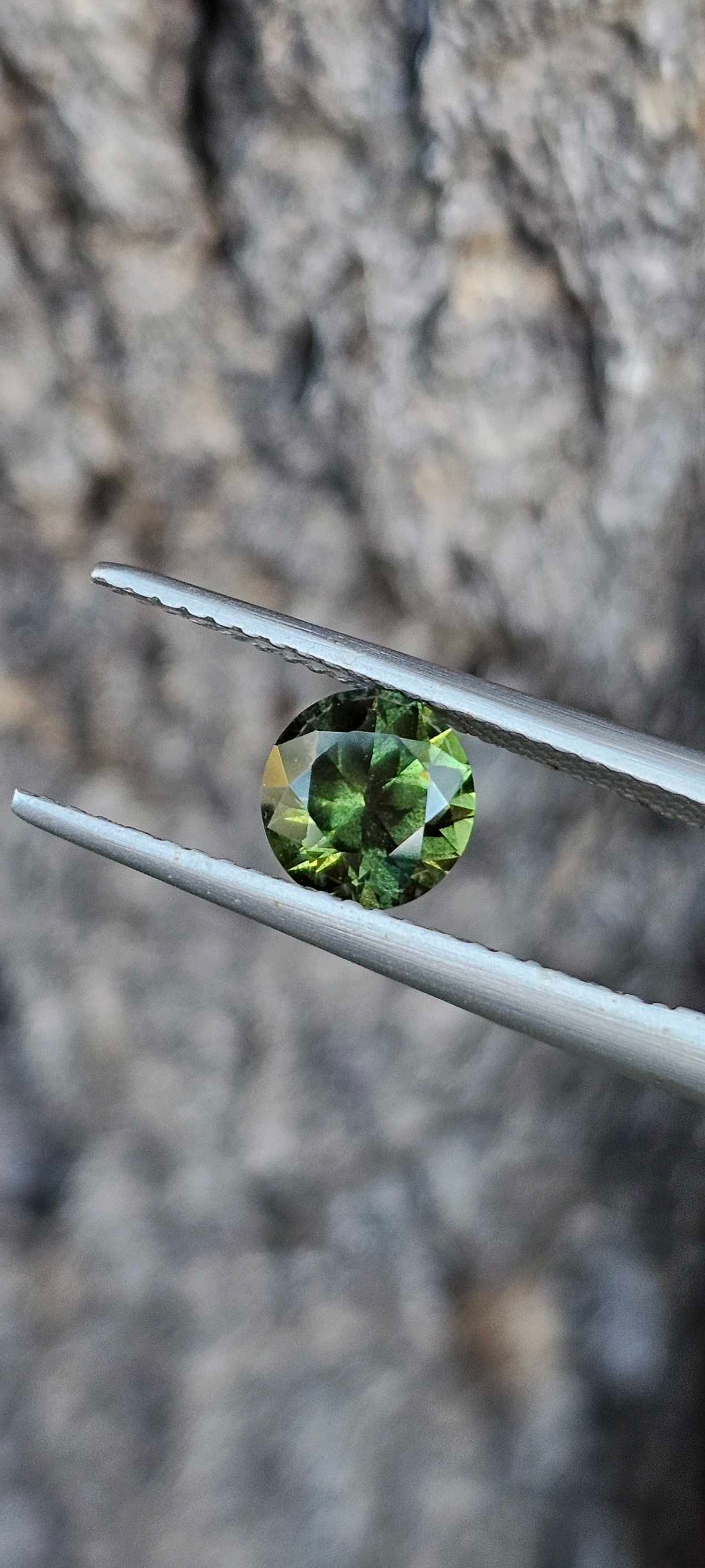 1.315ct Peppered green sapphire - Evolution Gemstones