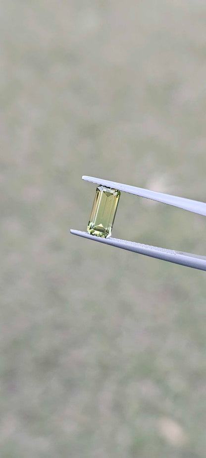 1.960ct pale green emerald cut sapphire - Evolution Gemstones