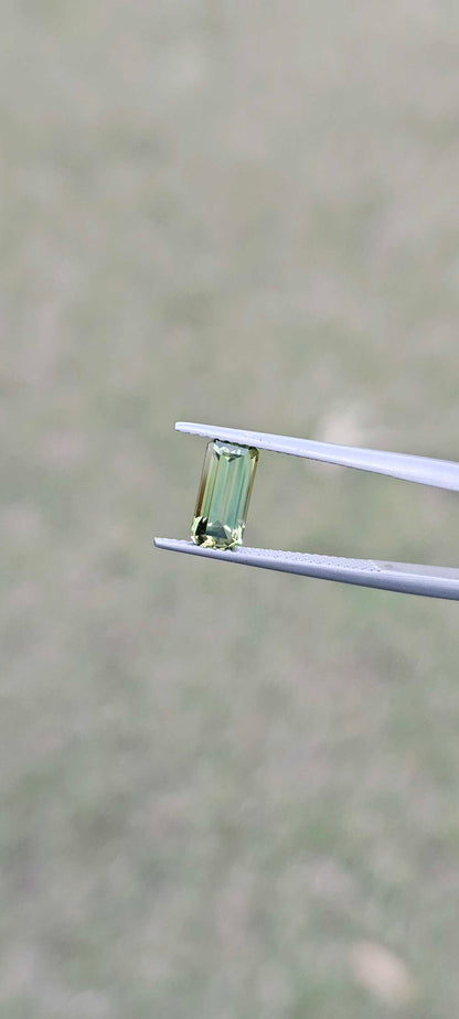 1.960ct pale green emerald cut sapphire - Evolution Gemstones