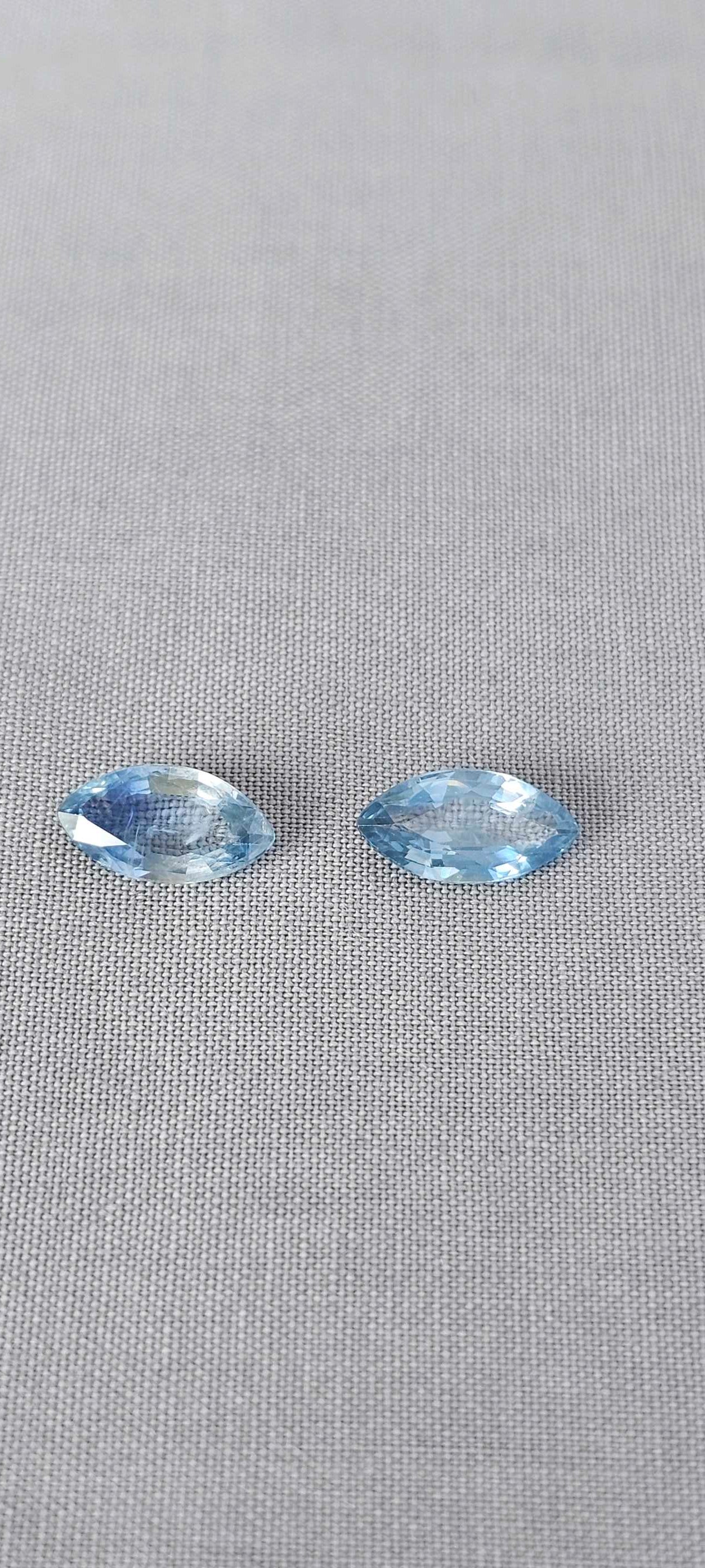 Pale blue Australian marquise sapphire pair 💙 - Evolution Gemstones