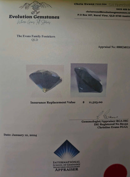 Impressive 4.550ct Australian Blue Sapphire - Evolution Gemstones