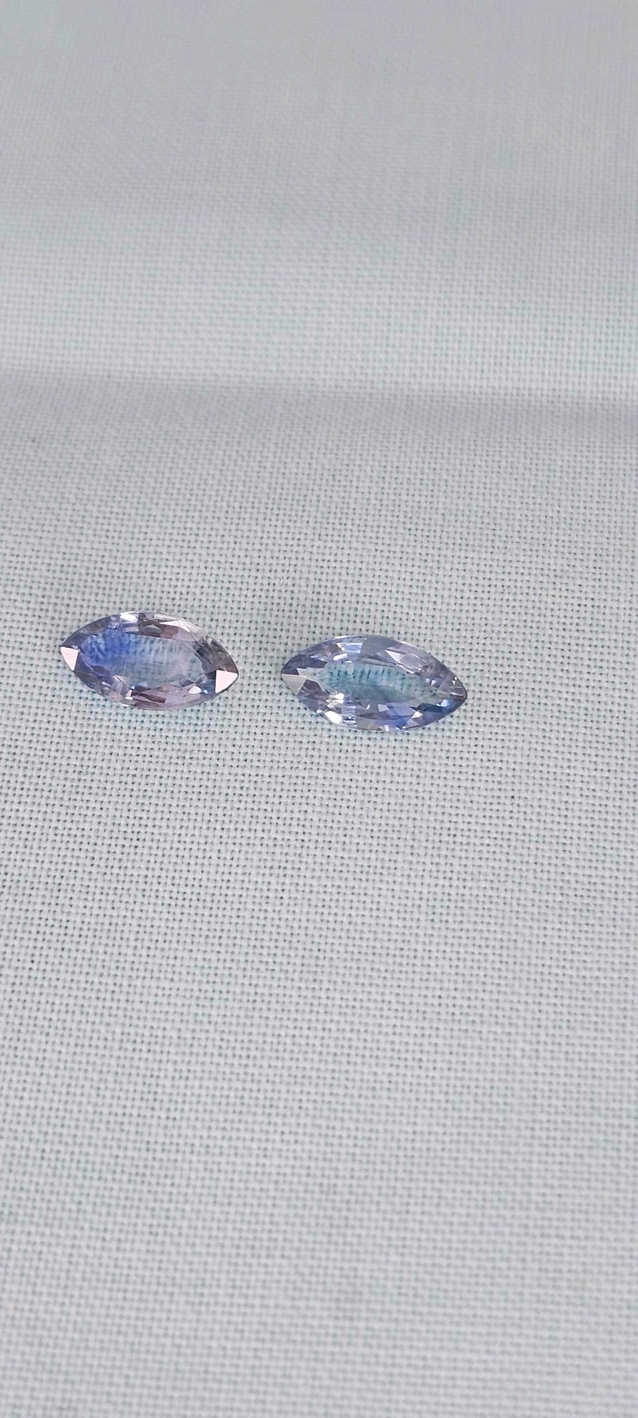 Pale blue Australian marquise sapphire pair 💙 - Evolution Gemstones