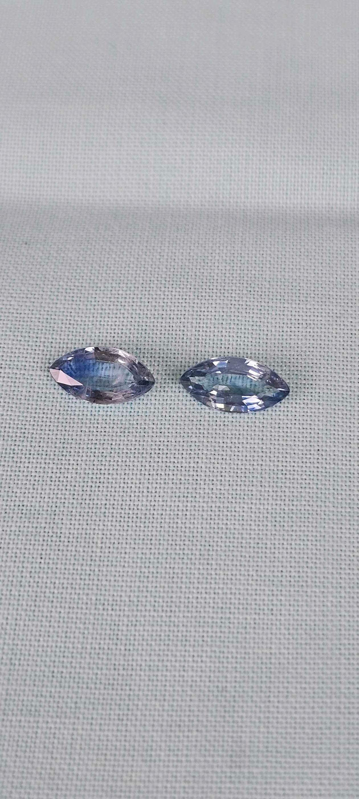 Pale blue Australian marquise sapphire pair 💙 - Evolution Gemstones