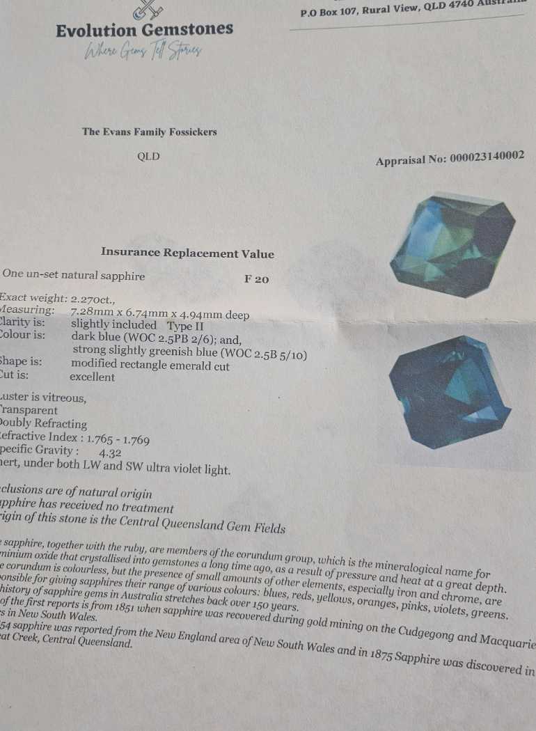 Australian Excellence! 2.270ct sapphire - Evolution Gemstones