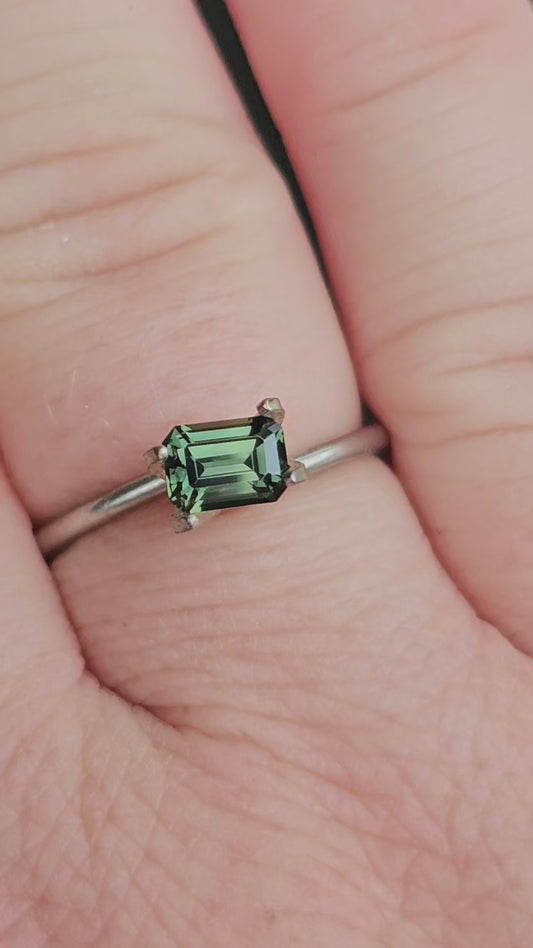 0.78ct forest green sapphire