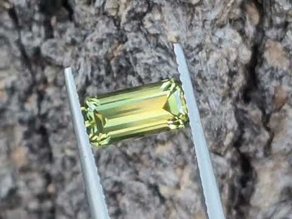 1.960ct pale green emerald cut sapphire