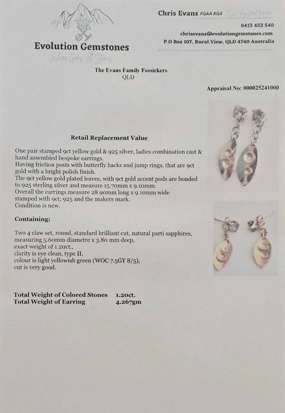 Twist Entwine Verdure Earrings - Evolution Gemstones